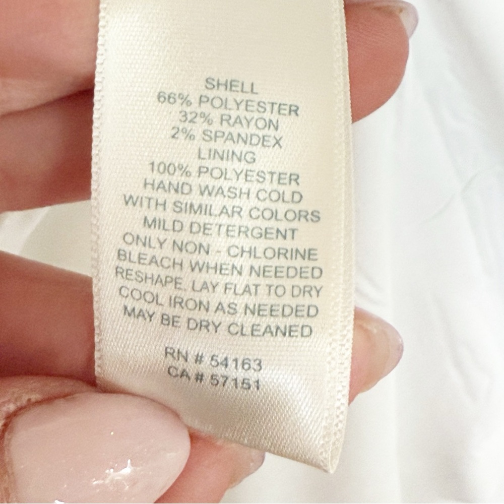 Harper Rose White Mock Neck A-Line Dress Size 6| Chic Minimalist Cap Sleeve - Picture 10 of 16